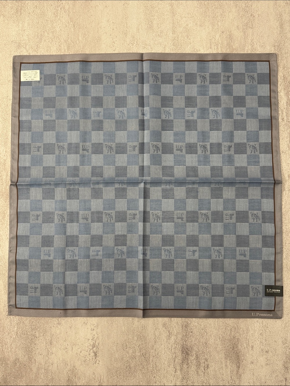 U.P. Renoma Blue Check Pocket Square by Persona